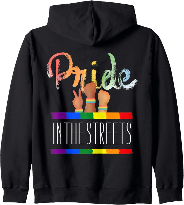 Stolz auf den Strassen Regenbogen LGBT Kapuzenjacke