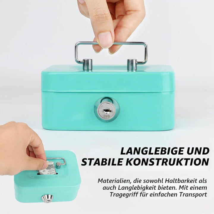 4 Stück Kleine Geldkassette, Kleiner Safe, 11.5x8.5x5cm geldkassette Abschliessbar mit Schlüssel, Me