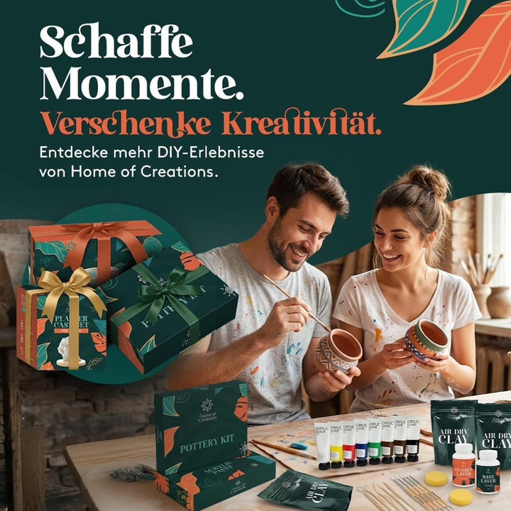 Bastelset Erwachsene mit Modelliermasse Lufttrocknend | DIY Set Erwachsene mit Ton &amp; Werkzeug | Bast