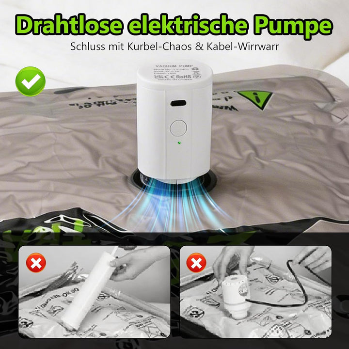 BoxLegend Vakuumbeutel für Kleidung Reise mit Kabelloser Pumpe, Vakuumbeutel 14er Set (5x 40x50cm, 5