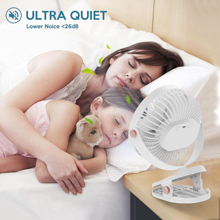 MUXIWOM Tischventilator, 5000 mAh, Mini-USB-Ventilator, leise, kleiner Schreibtischventilator, 5 Ges
