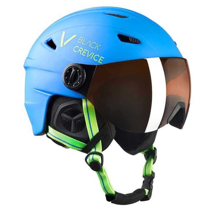 Black Crevice Skihelm St. Anton 2 I Skihelm mit Visier im Pilotenstyle I Skihelm Herren &amp; Damen I Un