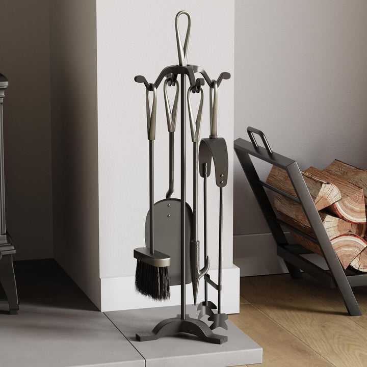 Fire Vida Buxton Begleiter Set, Metall, schwarz/Nickel, 5-teilig Black & Nickel, Black & Nickel