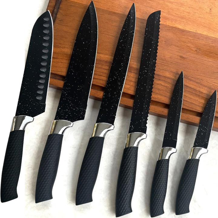 BFYLIN 7 Stücke Messer Set,Küchen Messerset,Kochmesser,Santoku Messer,Gemüsemesser,Schälmesser,Schar