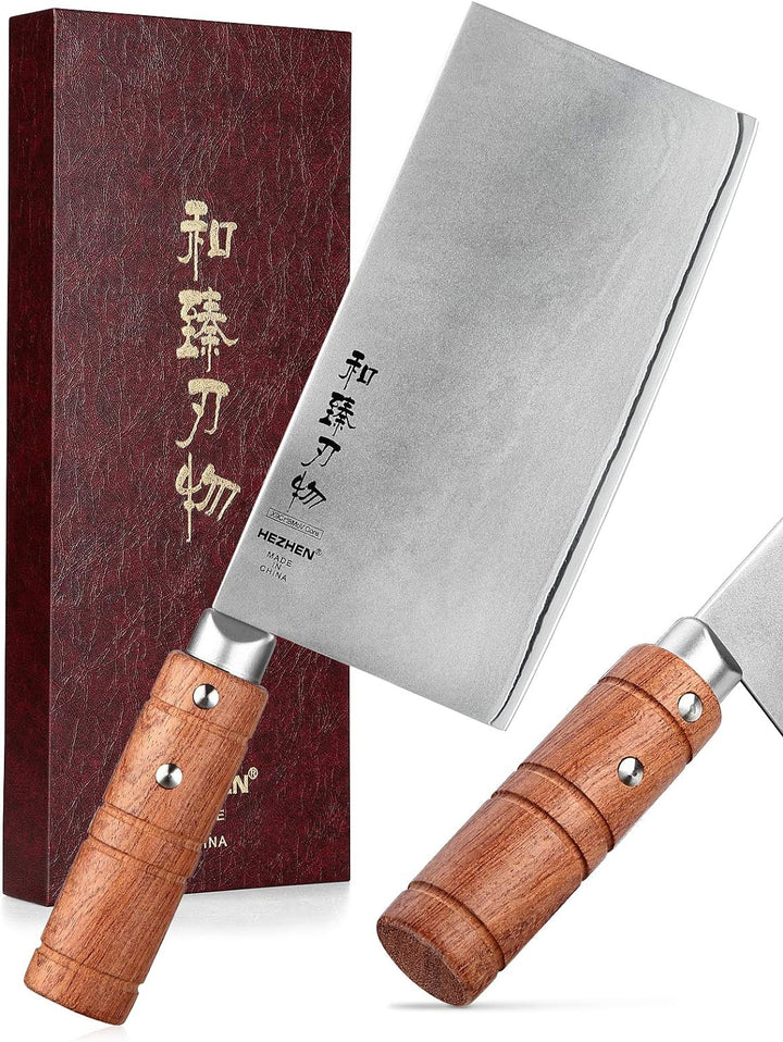 HEZHEN YM3L-Serie, Chinesisches Küchenmesser,180mm-Gemüse Fleischbeil Hackmesser,Scharfes Metzger Ko