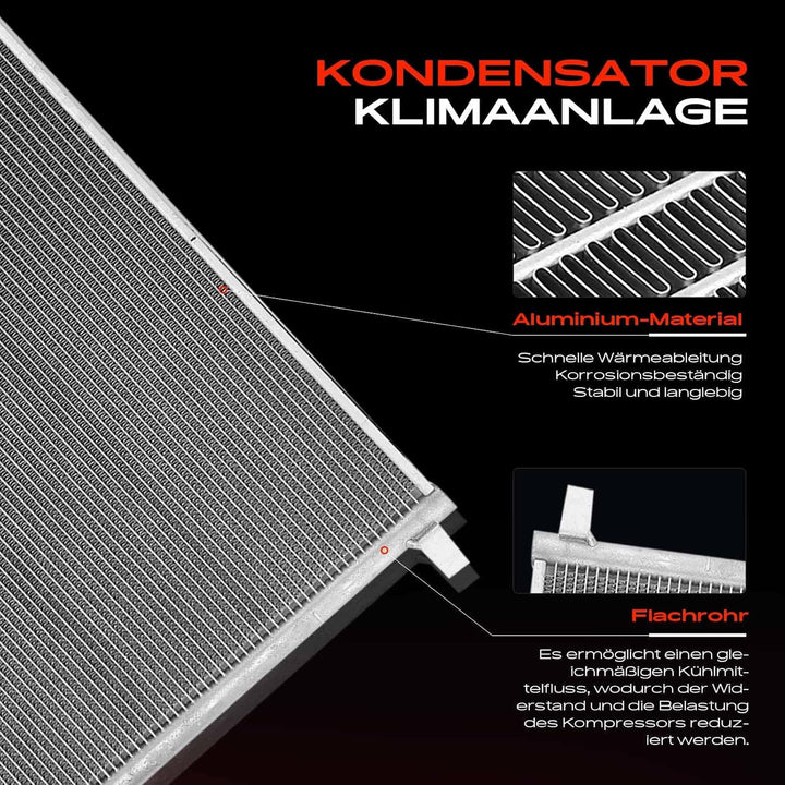 Frankberg Kondensator Klimaanlage ohne Trockner Kompatibel mit Qashqai +2 I J10 JJ10E NJ10 1.5 dCi D