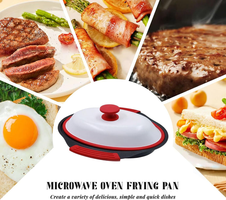 Mikrowellen-Grillpfanne, Mikrowellen-Speckkocher mit Abdeckung, Crisper und Grillkäsebereiter, spülm