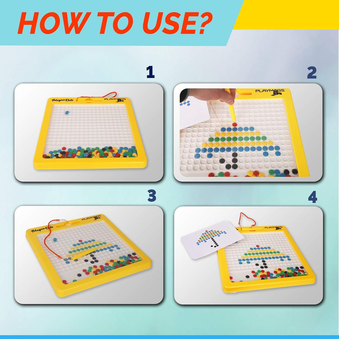 Playmags Magna Dots – 12,5" grosse Magnettafel für Kinder – Magnetische Doodle Dots Tafel mit Magnet