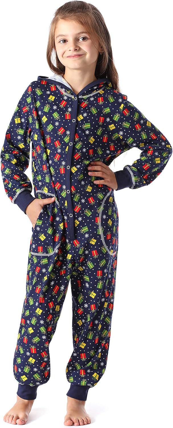 Merry Style Mädchen Schlafstrampler Strampelanzug mit Kapuze MS10-223 110-116 Marine Geschenke, 110-