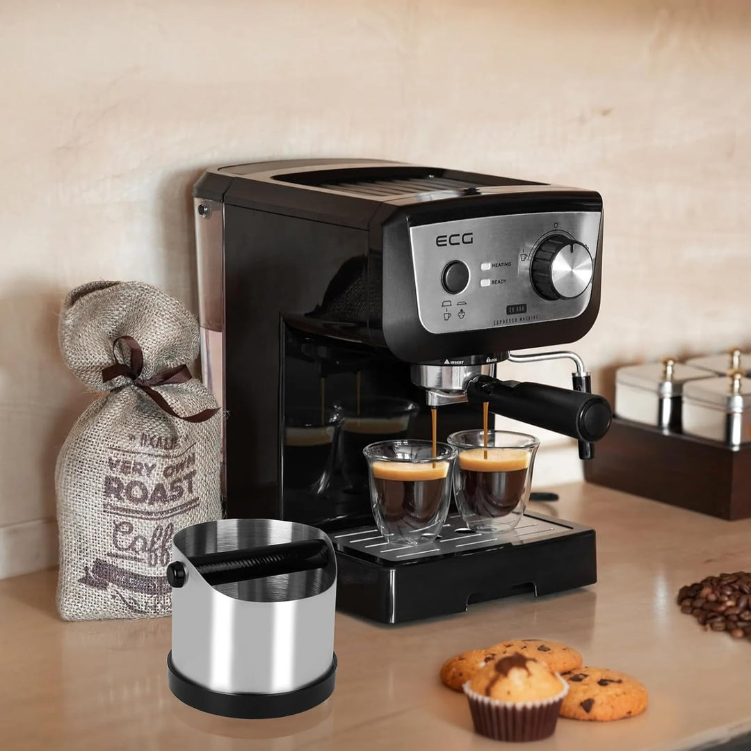 LURICO Abklopfbehälter für Siebträger, 700ml Gross Edelstahl Kaffee Knock Box, Espresso Abschlagbox