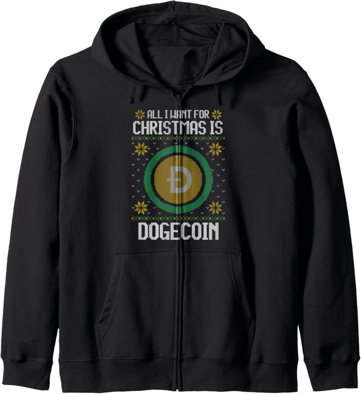 All I Want For Christmas Is Dogecoin - Crypto Currency Kapuzenjacke
