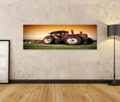 islandburner Bild auf Leinwand Alter Traktor Auf Der Wiese Bilder Wandbilder Poster Leinwand 120x40c