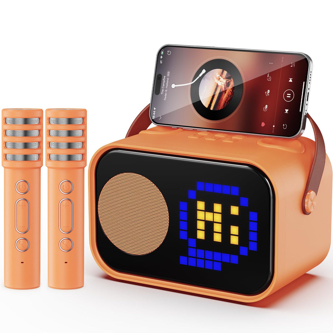 JYX Karaoke Anlage mit 2 Mikrofonen, Karaoke Maschine Kinder mit Professionellem Begleitmodus, Bluet
