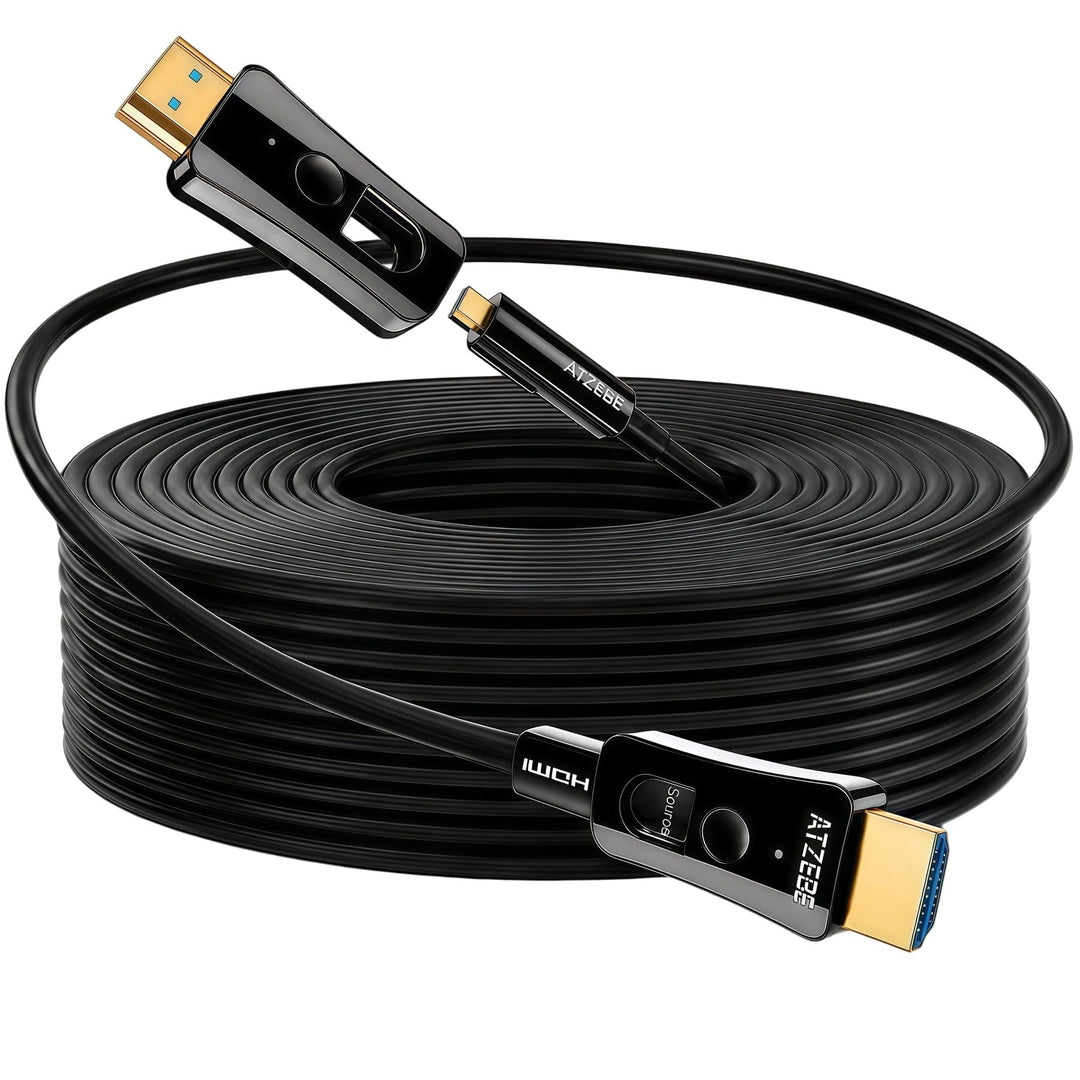 ATZEBE HDMI Glasfaser Kabel -30m, 4k HDMI-Kabel 2.0 unterstützt 4K@60Hz HDR, YUV4:4:4 8bit, 3D, ARC,