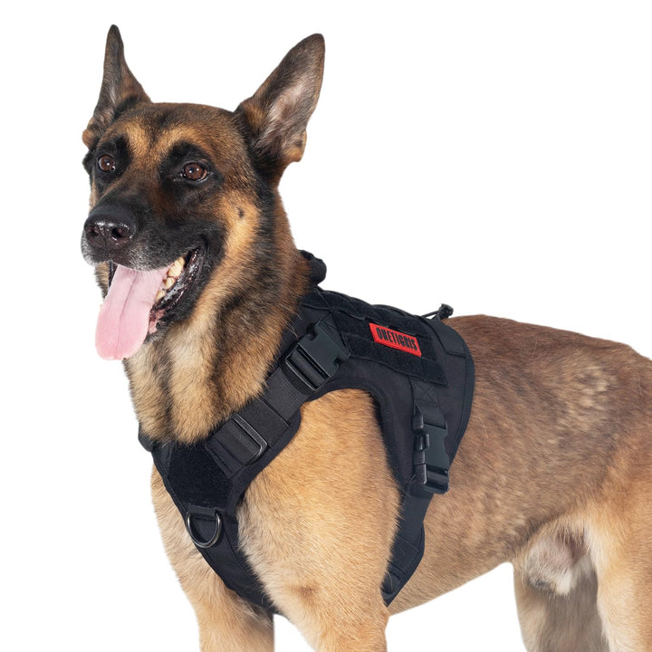 OneTigris Taktische Hundeweste Service Hundegeschirr MOLLE Hundeausbildung Geschirr 1000D Nylon (XL,