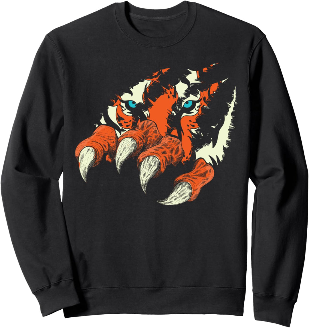Raubtier Wildkatze Klaue Asien Zoo Tier Wildtier Tiger Sweatshirt