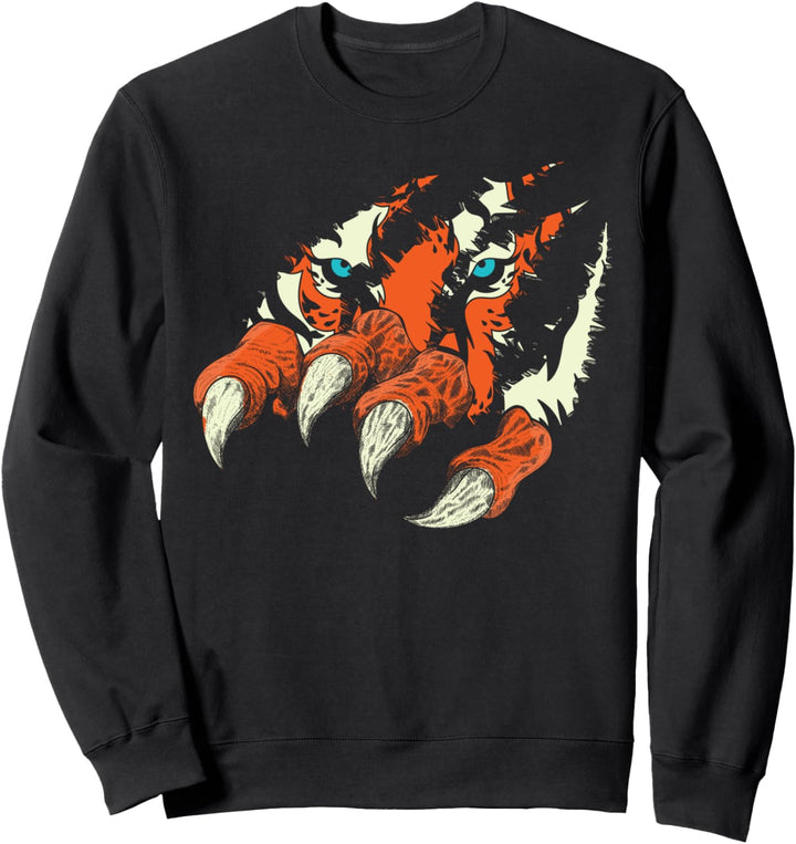 Raubtier Wildkatze Klaue Asien Zoo Tier Wildtier Tiger Sweatshirt