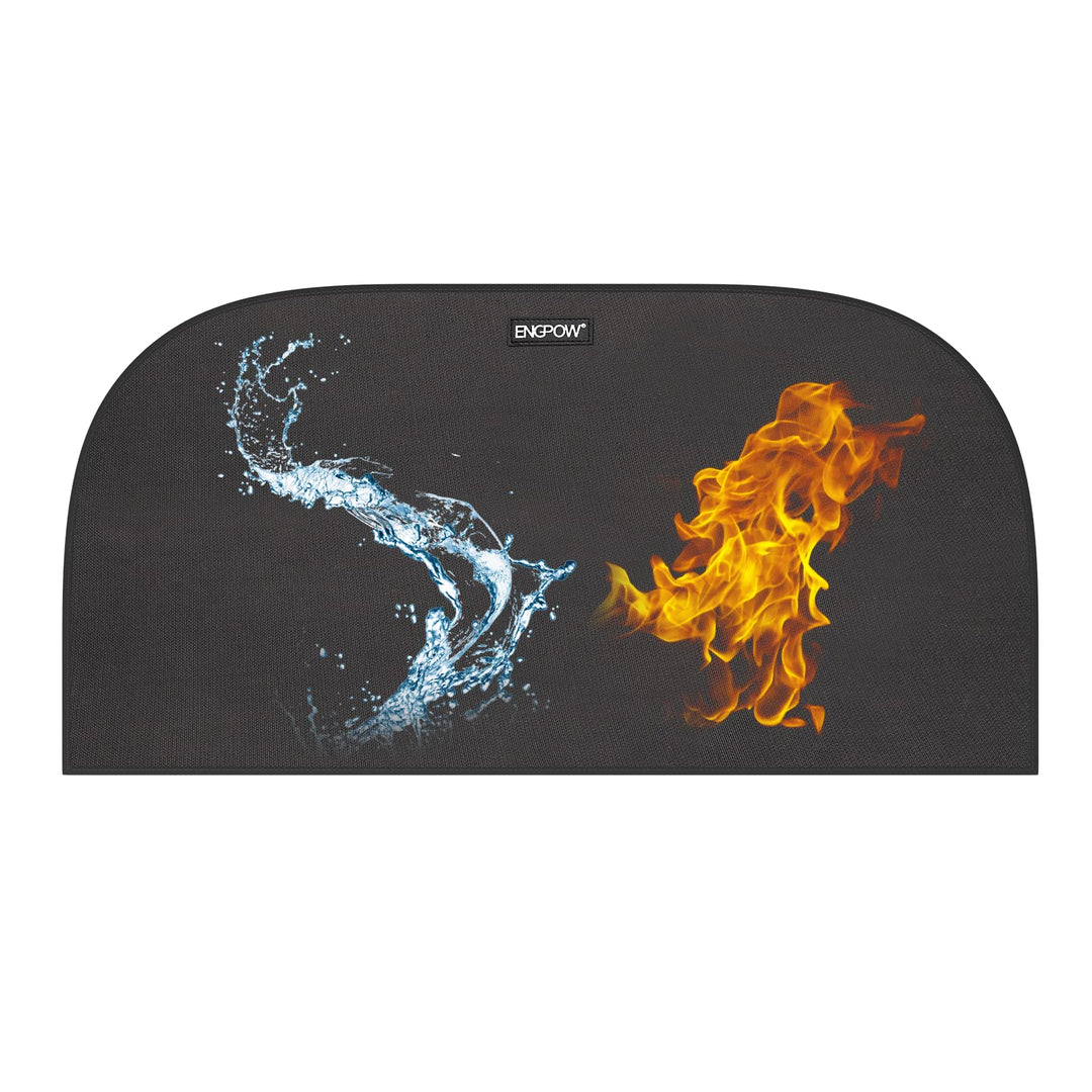 Kamin Matte Feuerfeste Unterlage 100 x 50CM Halbrund Funkenschutzplatte Herdbereich Feuerstelle Matt