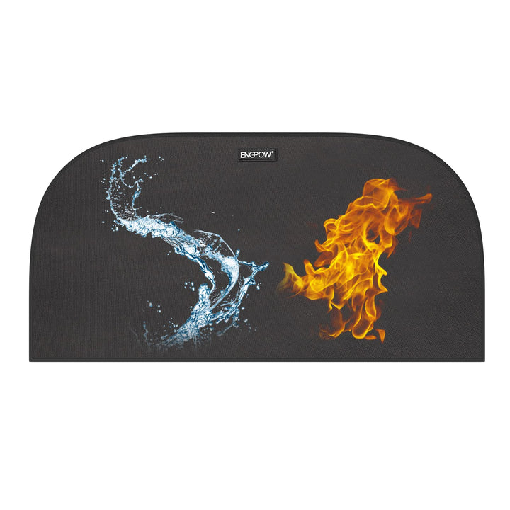 Kamin Matte Feuerfeste Unterlage 100 x 50CM Halbrund Funkenschutzplatte Herdbereich Feuerstelle Matt