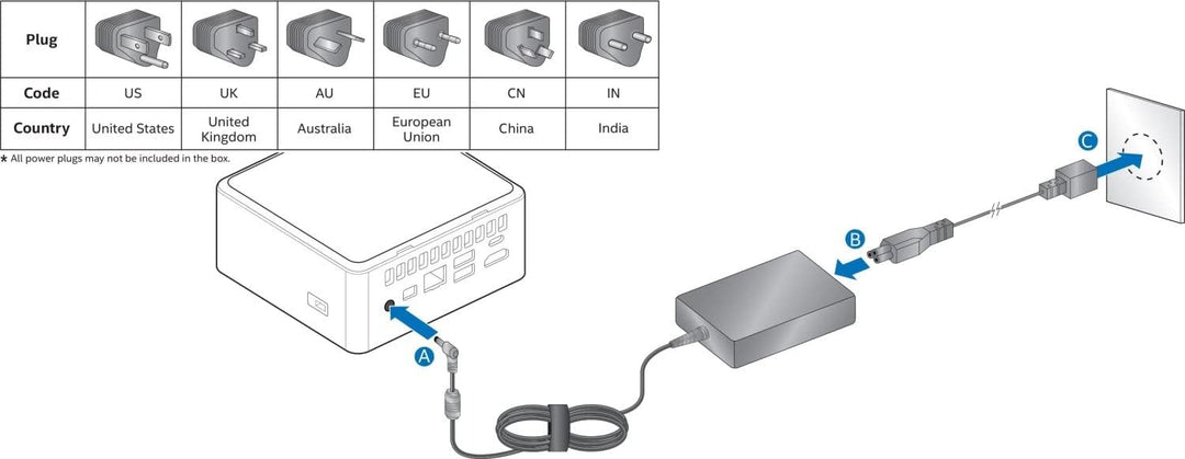 Intel Canyon NUC10I3FNHN EU Barebone L6 EU Cord, BXNUC10I3FNHN2