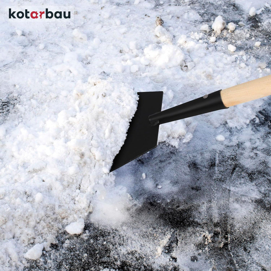 KOTARBAU® Eisschaber 7x17 cm pulverbeschichteter Stahl Eisstösser Holzstiel 110 cm Eeisscharre Grau