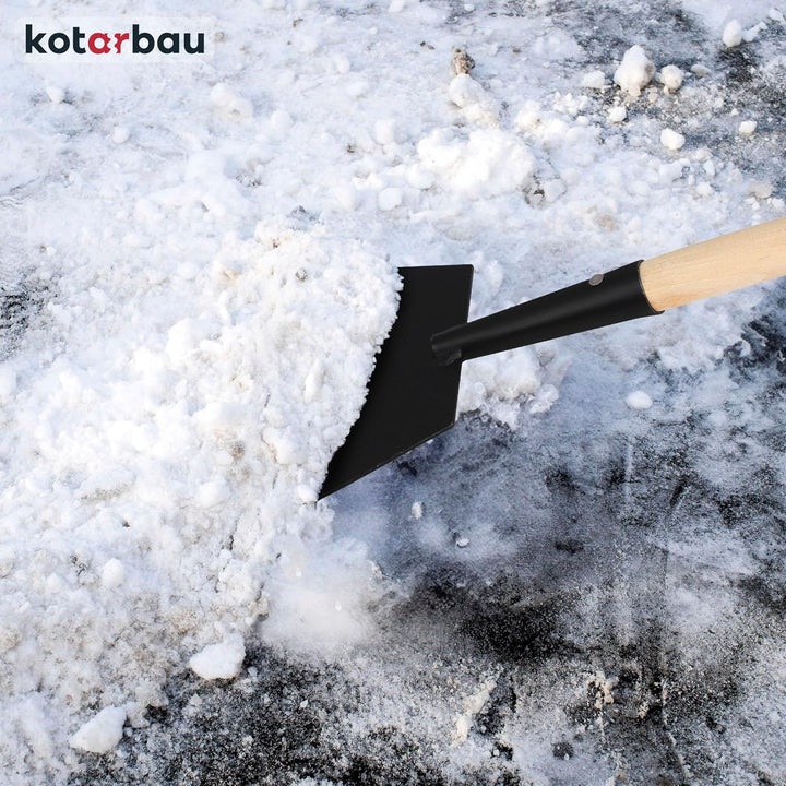 KOTARBAU® Eisschaber 7x17 cm pulverbeschichteter Stahl Eisstösser Holzstiel 110 cm Eeisscharre Grau