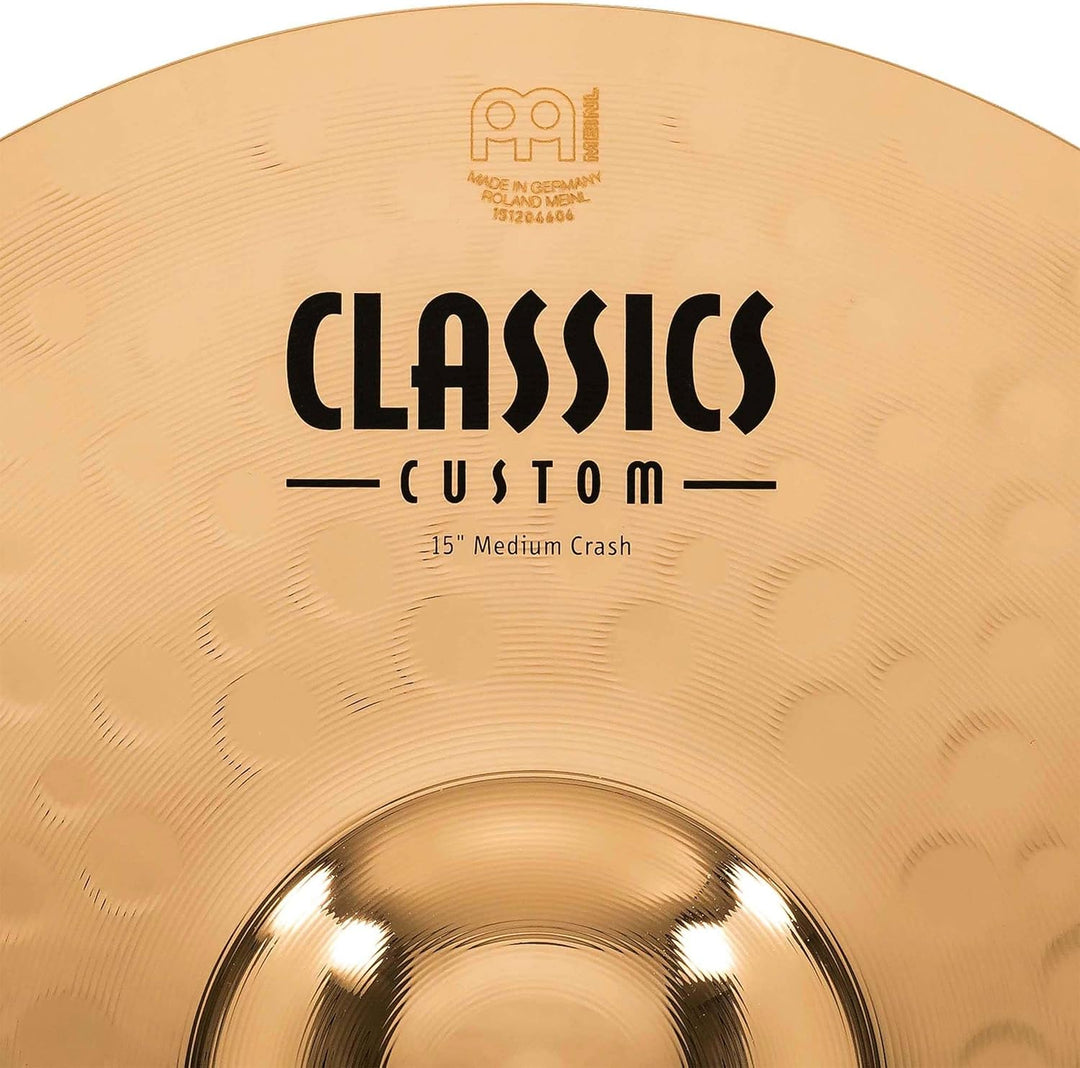 Meinl Cymbals Classics Custom Brilliant Crash Medium 15 Zoll (Video) Schlagzeug Becken – Paar – (38,