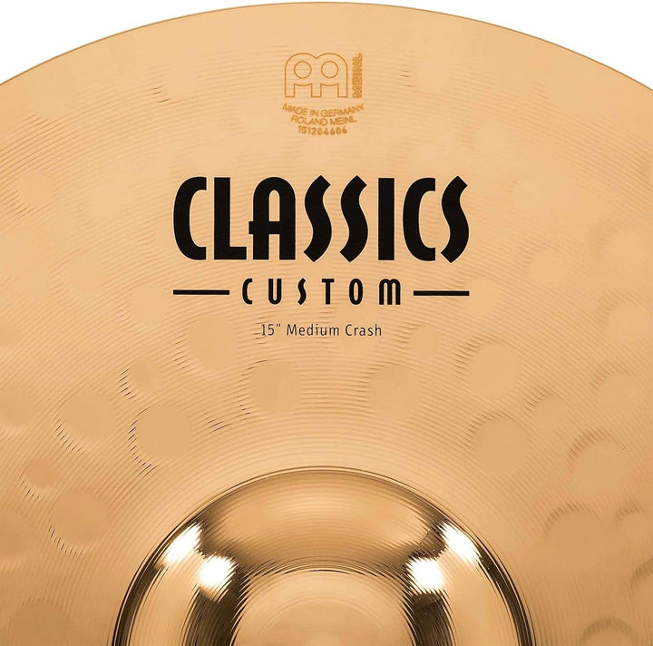 Meinl Cymbals Classics Custom Brilliant Crash Medium 15 Zoll (Video) Schlagzeug Becken – Paar – (38,