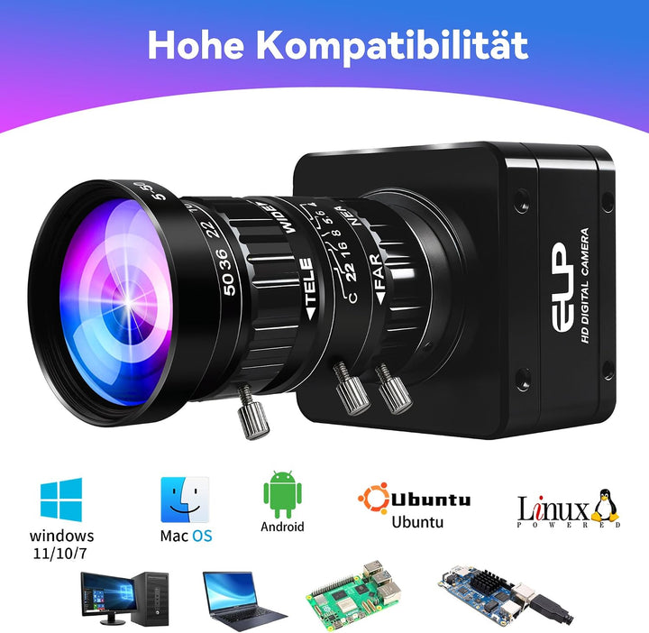 G High Speed USB Zoom Kamera, 1080P/230fps, 4K/60fps, 12MP/30fps, USB3.0/2.0 Manueller Fokus Lightbu