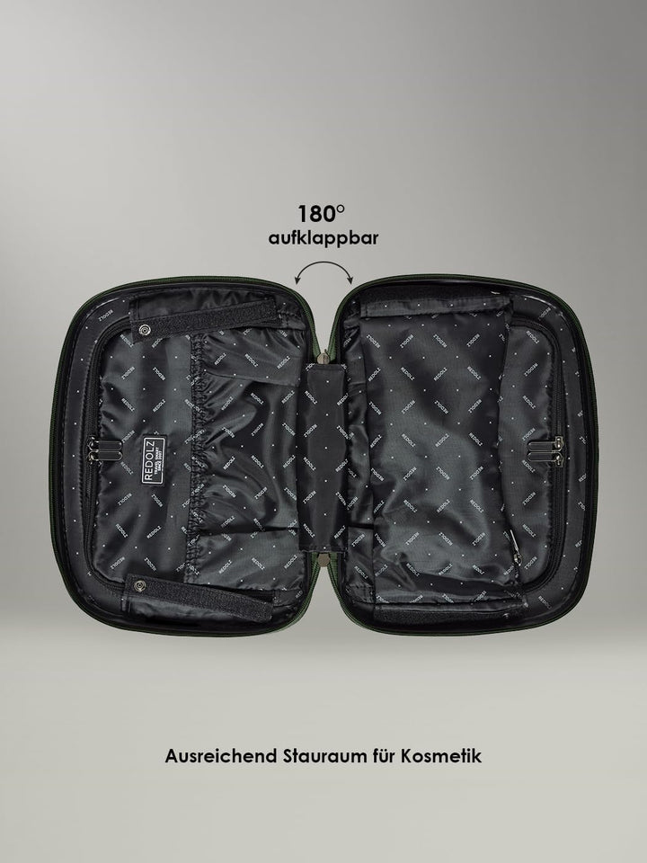 REDOLZ Hartschalen Handgepäck Kosmetik-Koffer | Stabiles Beauty-Case mit Aufsteckfunktion | 34 x 17
