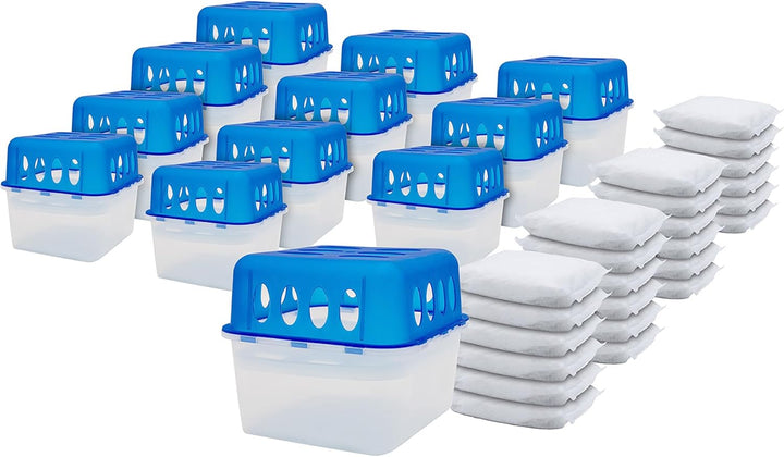 12x Ultra Fresh Luftentfeuchter Granulat Box mit 24x 400g Nachfüllbeutel - Raumentfeuchter mit Auffa