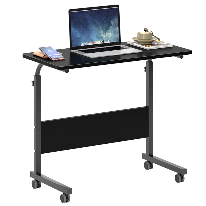SogesHome Computertisch 80 x 40 cm,Stehhöhenverstellbarer Laptoptisch, Computertisch mit Rollen für