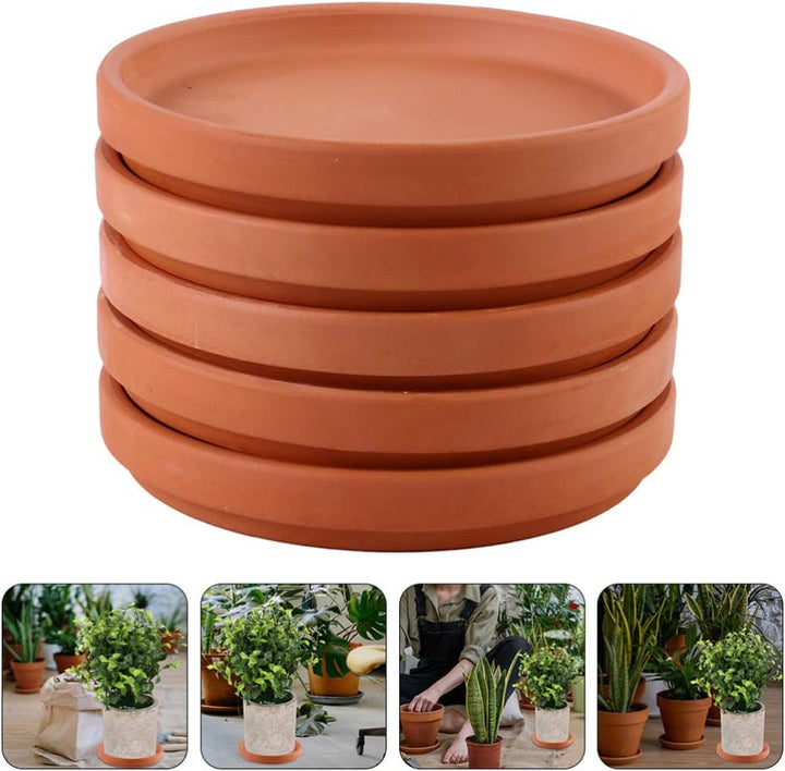 HEMOTON 5 Stück Terrakotta-Pflanzgefäss-Tablett Blumentopf-Halter Blumentopf-Ständer Keramik-Pflanze