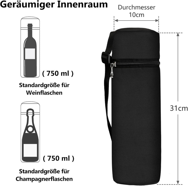 AOSBOS Kühltasche Flaschenkühler faltbar Kühlmanschette für Wein- und Champagnerflaschen Sekt zum Ca