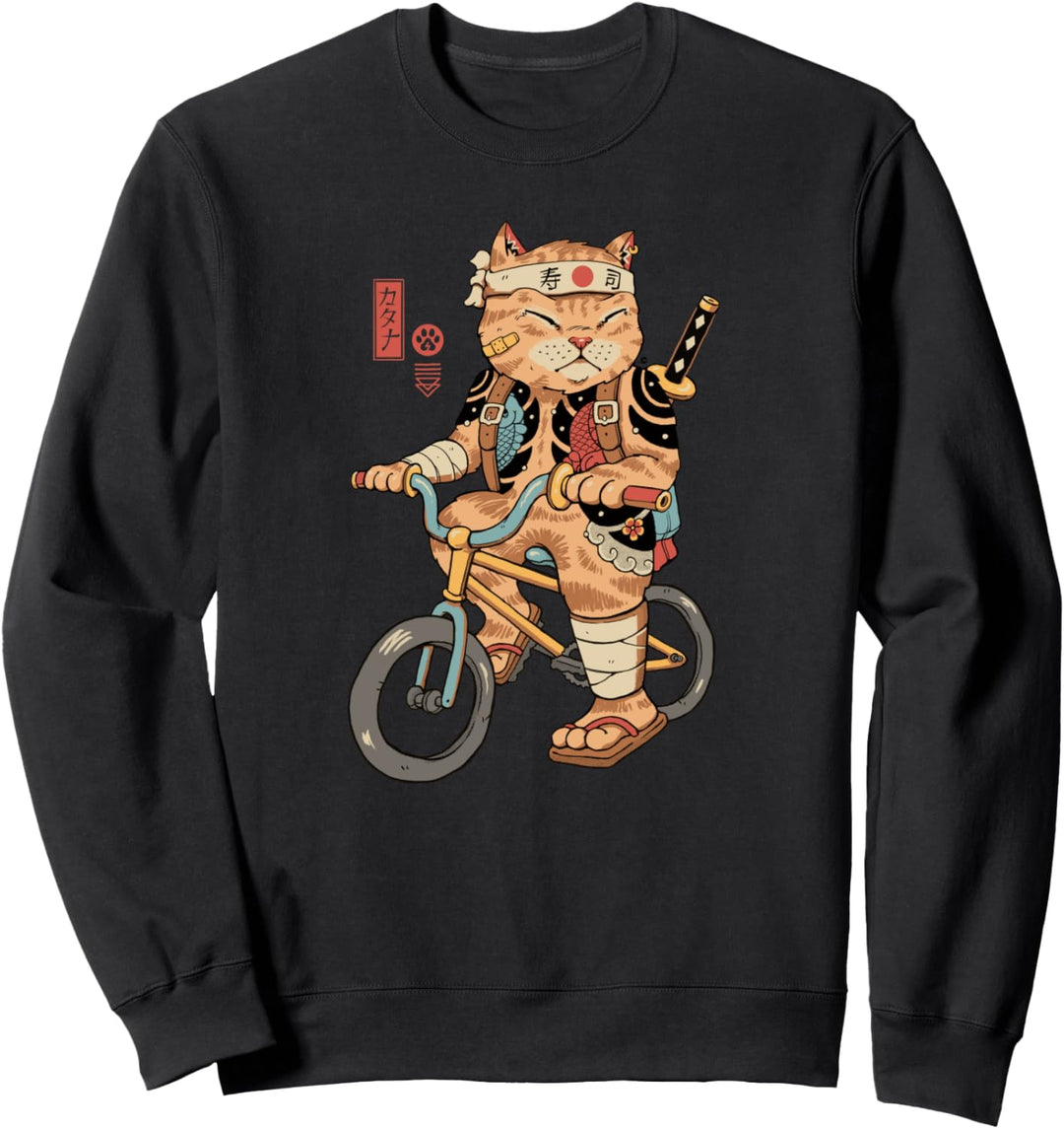 Cat Warrior Fahrrad Sweatshirt