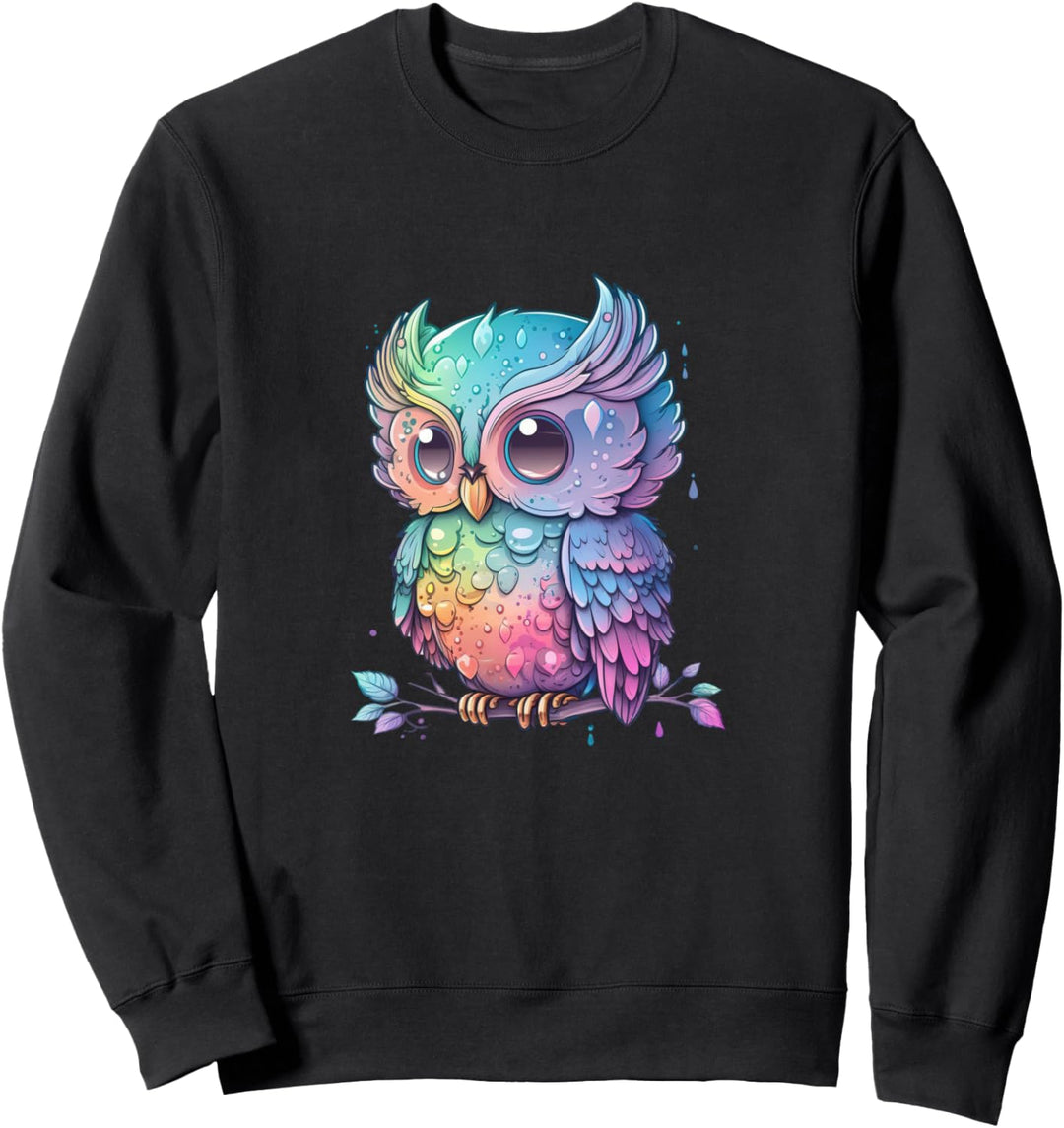 Bunte Eule mit grossen Augen Sweatshirt