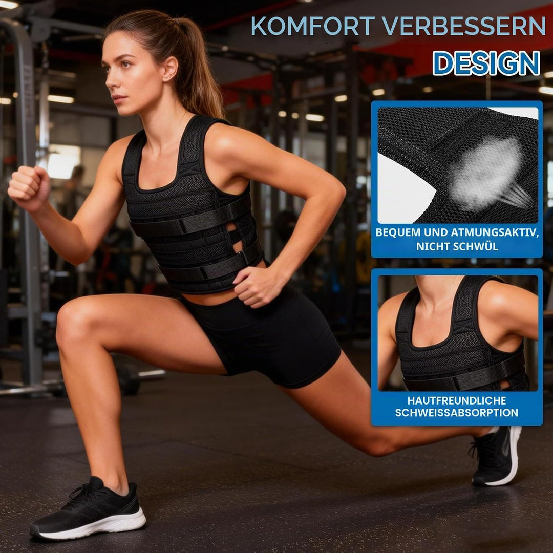 Gewichtsweste, atmungsaktive Mesh-Trainingsjacke, 15 kg Trainings-Fitnessweste zum Laufen