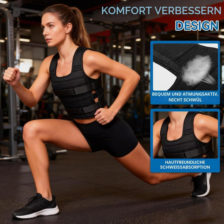 Gewichtsweste, atmungsaktive Mesh-Trainingsjacke, 15 kg Trainings-Fitnessweste zum Laufen