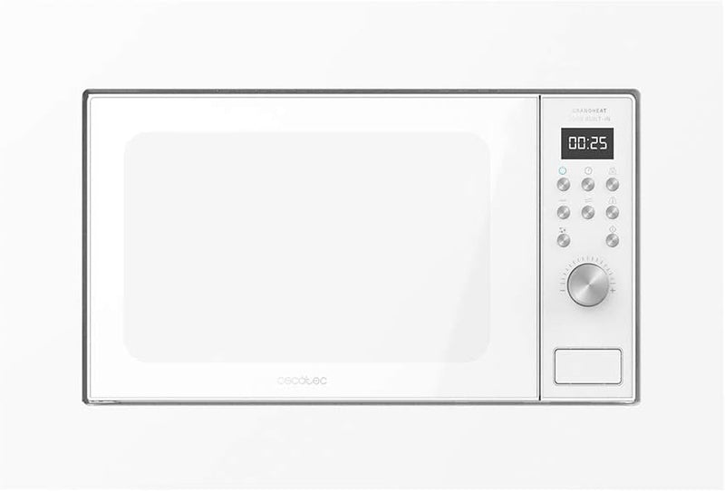 Cecotec Eingebaute Digitale Mikrowelle GrandHeat 2000 Built-in White. Leistung von 700 W, 20 Litern,