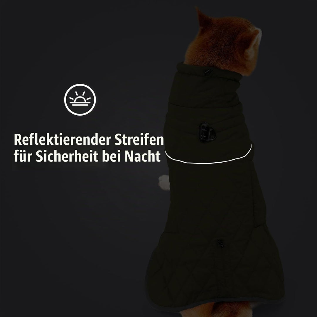 HEYWEAN Hundemantel Winter Wasserdicht Hundejacke mit D-Ring Warm Mantel Hund Fleece Hundepullover R