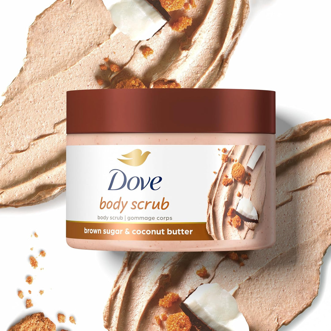 Dove Scrub: Brown Sugar & Coconut Butter für weiches, glattes Hautpeeling Restellt Hautnährstoffe 29