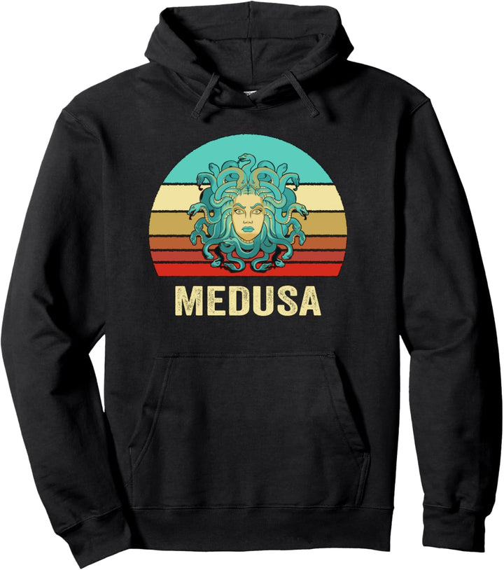 Vintage Retro Stil Sonnenuntergang Medusa Pullover Hoodie
