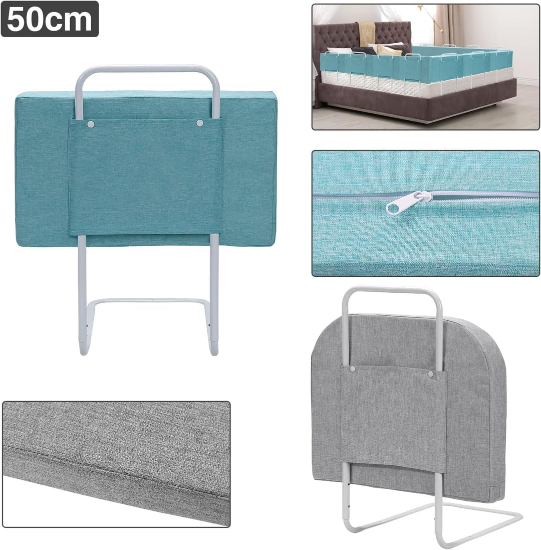 Cecaylie Bettgitter für Kinder, 2*Bettschutzgitter, 28cm(H) Babybettzaun, Weich Perlbaumwolle, Rausf