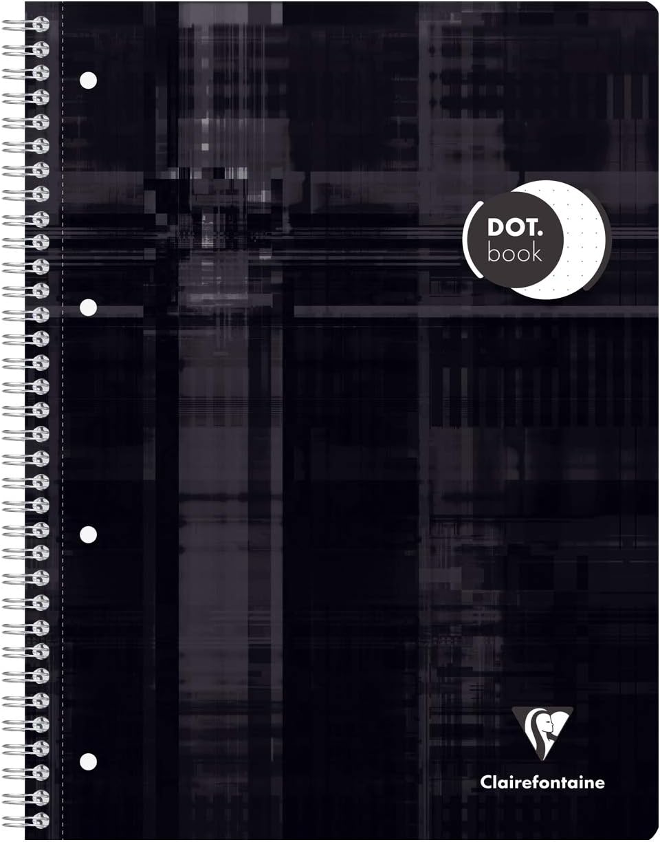 Clairefontaine 8253C - Packung mit 5 Collegeblöcken DIN A4+ mit Ringbuchlochung, 4-fach gelocht, 80