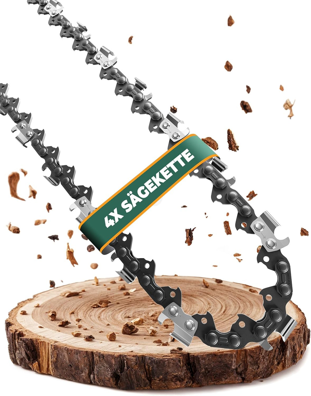 SECURA 4 Stück Ersatzkette für Kettensäge 35cm Dolmar Einhell Bosch Makita | Sägekette 35cm 3/8 1,3