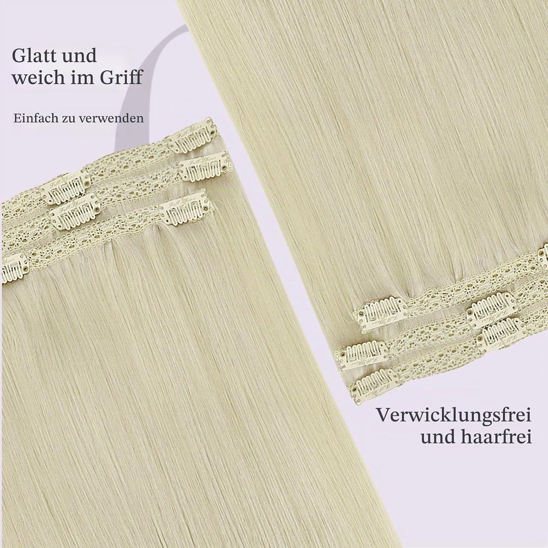 Fshine Invisible Clip in Extensions Echthaar Blond Hair Extensions Clip in Echthaar Weissblond 30cm