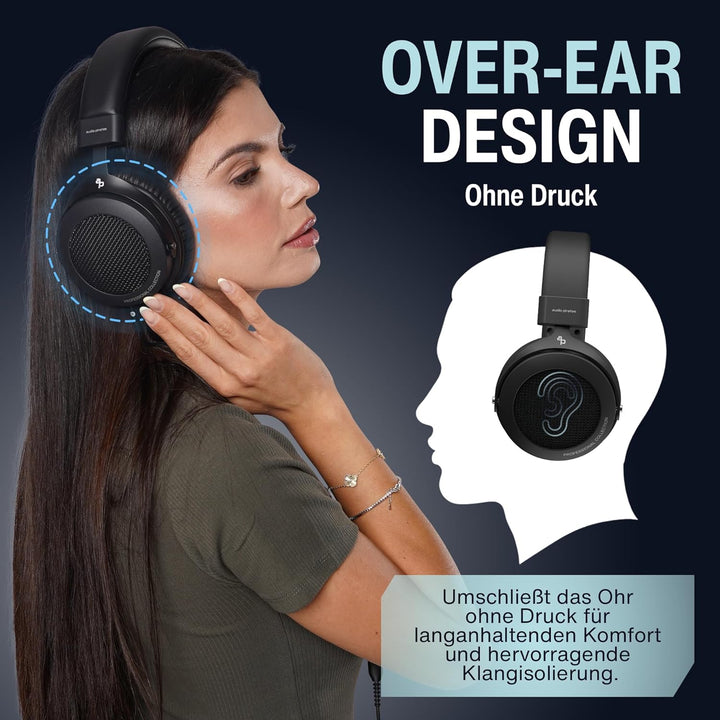 audio pirates Rick Professional Over-Ear HiFi-Kopfhörer – Offenes Design - mit Case, HiFi-Sound, 3m