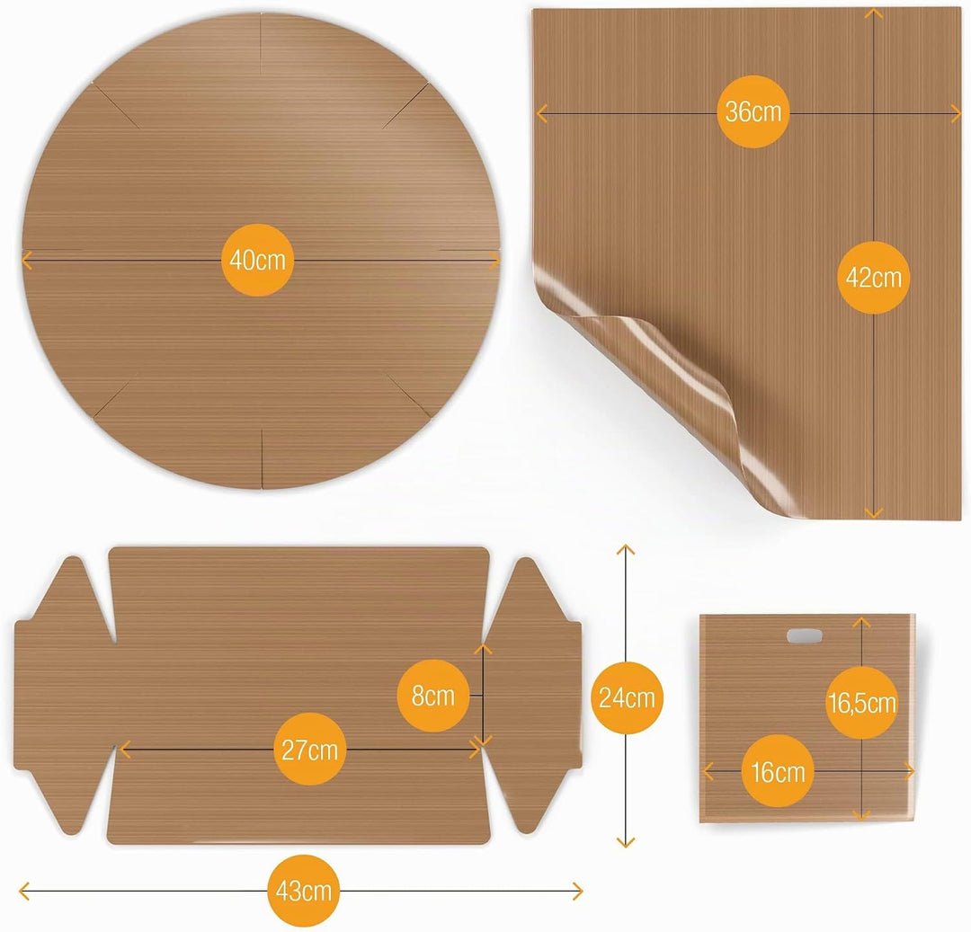Amazy Dauerbackfolie für Backöfen (9er-Set) Premium wiederverwendbare Backpapier hitzebeständig, und