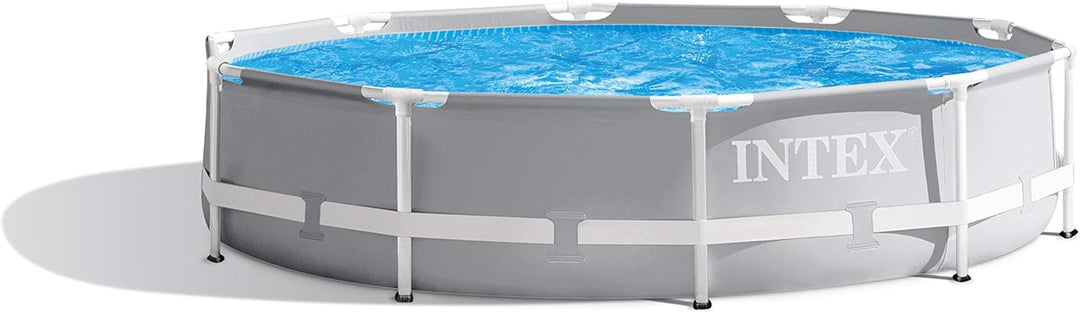 Intex Prism Rondo Frame Pool Set - Ø 305 x 76 cm, Hellgrau & Solar Cover - Solarabdeckplane Ø 305 cm