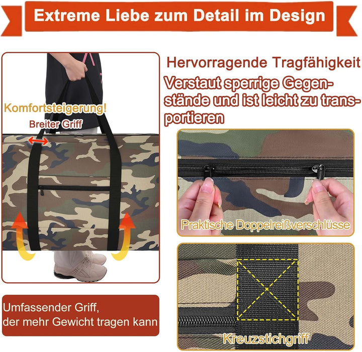 Extra Grosse Reisetasche, Wasserdicht Transporttasche, Heavy Duty Tragetasche mit verstärkten Griffe